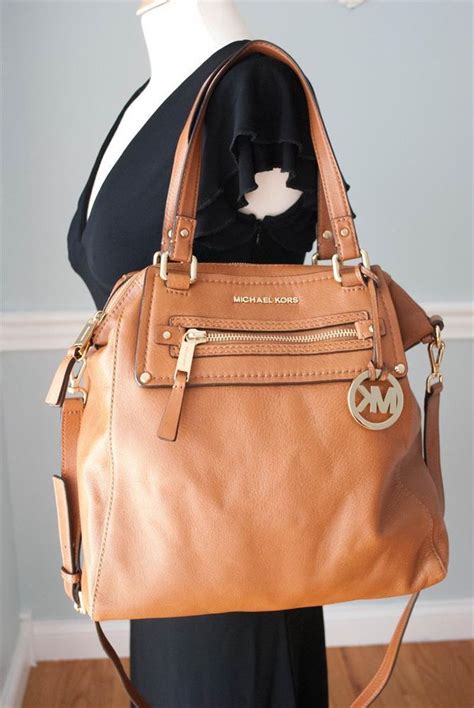 michael kors brown leather rote and turtle shell|Michael Kors purses under 50.